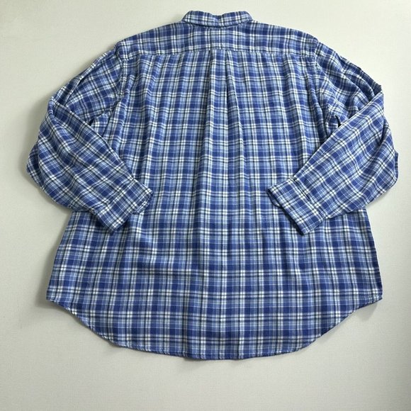 Polo Ralph Lauren Shirt Mens Size 1XB Flannel Blue Plaid Button Down Preppy‎ - Picture 2 of 9